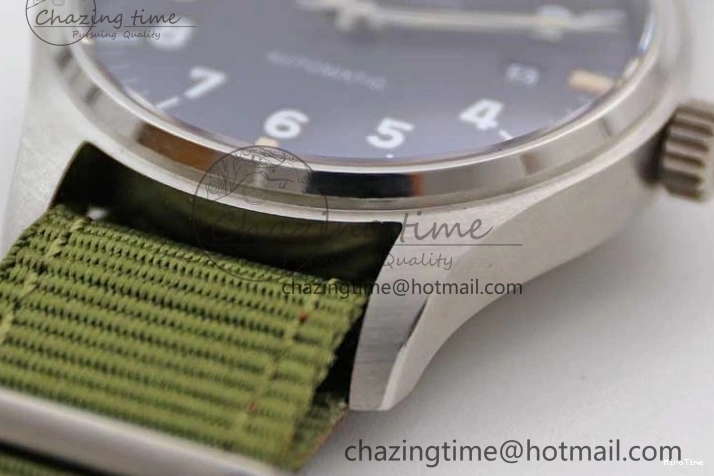 MIROTIME 0126 FastDry Mark XVIII “TRIBUTE TO MARK XI” IW327007 M+F 1:1 Best Edition Black Dial on Green Nylon Strap A 7050